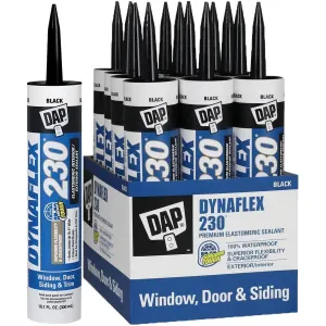 12 Pack of 10.1 oz Dap 18280 Dynaflex 230 Black Premium Window, Door, and Trim Sealant