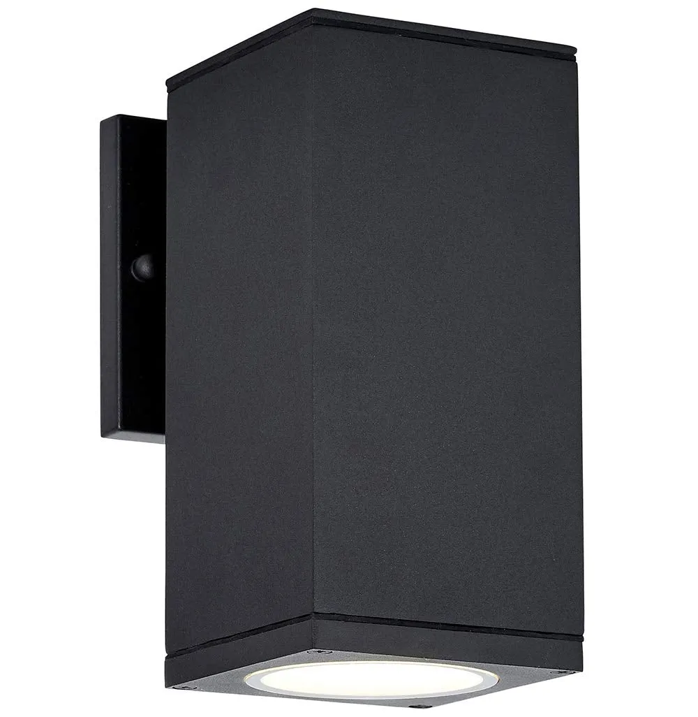 12" Dual Up And Down Outdoor Rectangular Black Led Wall Light Exterior Lighting