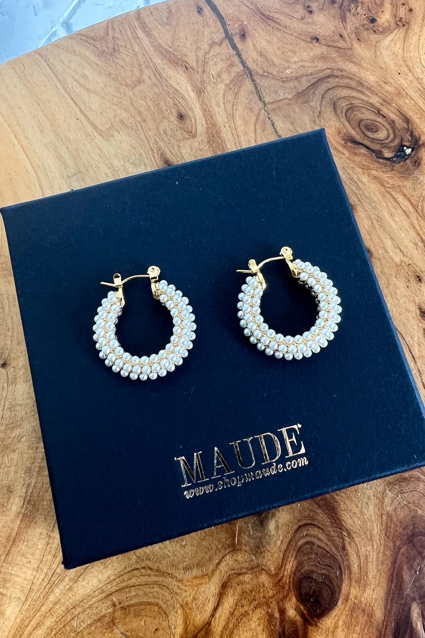 18K Maeve Pearl Hoop Earrings