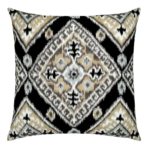 22" Square Elaine Smith Pillow  Ikat Diamond Onyx