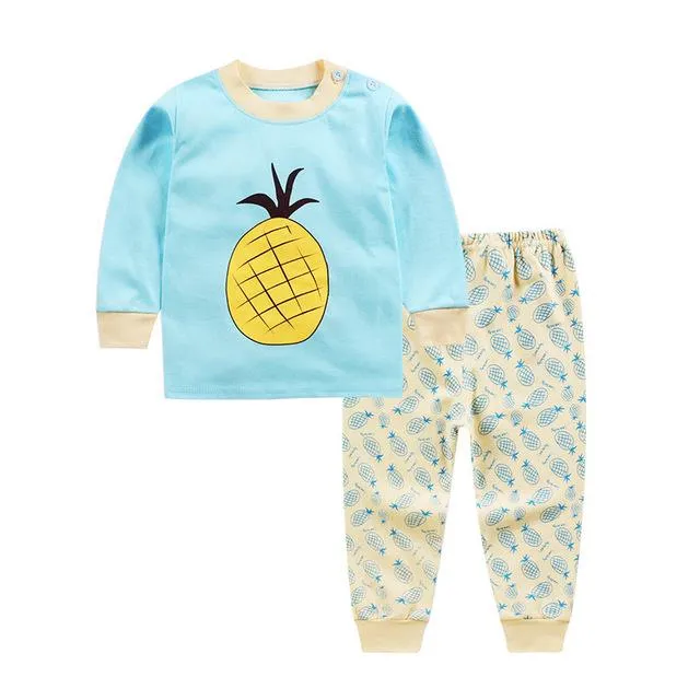 2pcs/set cartoon print winter baby clothing set Long Sleeved