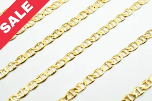 3mm  Gold Plated* tarnish resistant flat chain 18kgf gfc018 sold by foot