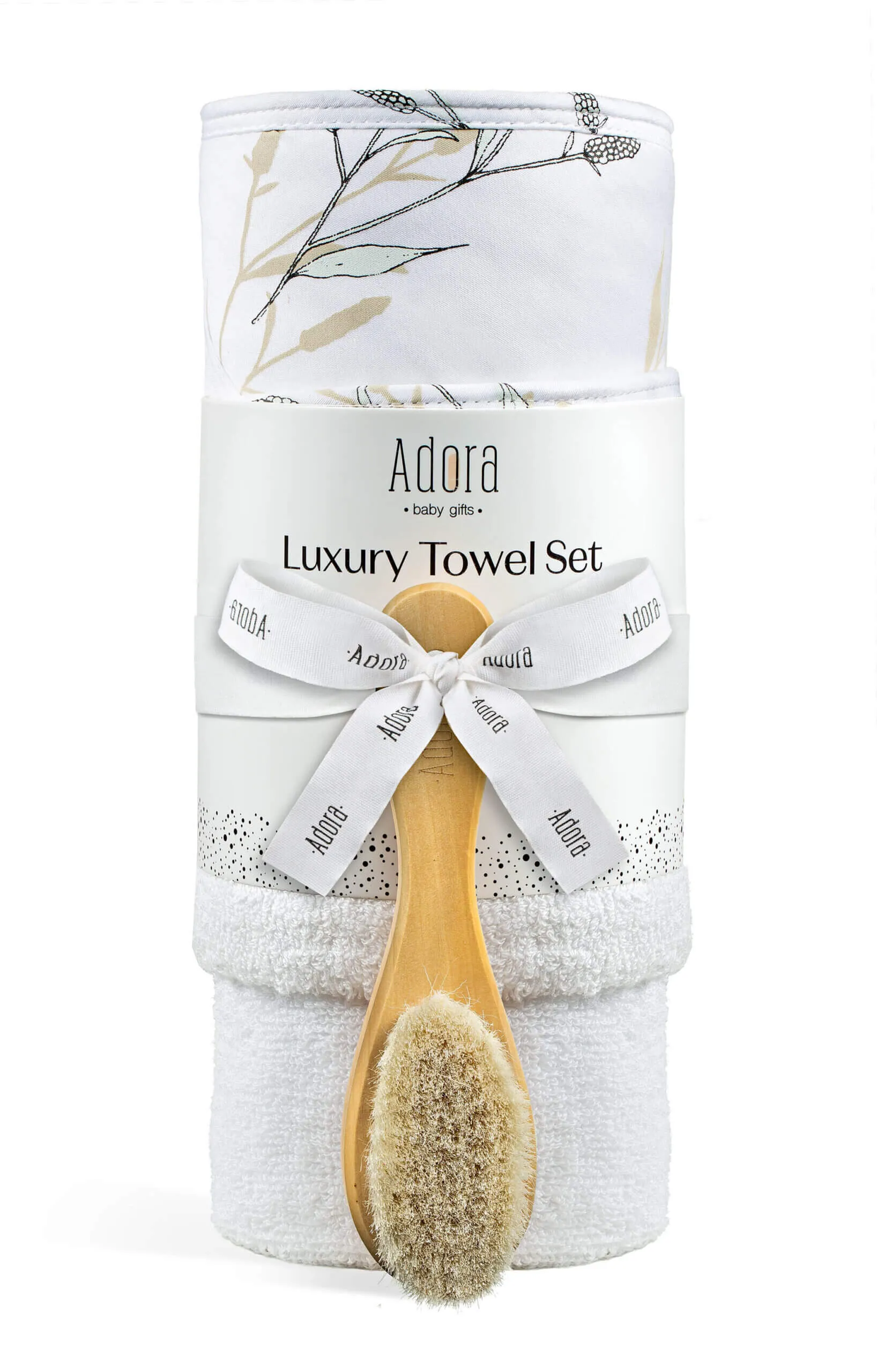 Adora Printed Bamboo Bath Towel   Washcloth   Brush