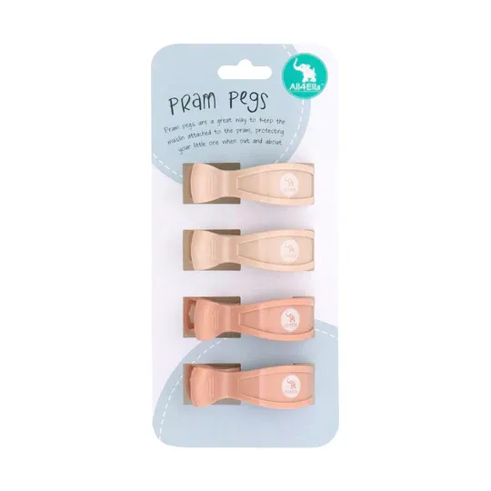 All4ella Pram Pegs - 4 Pack - Cream/Peach