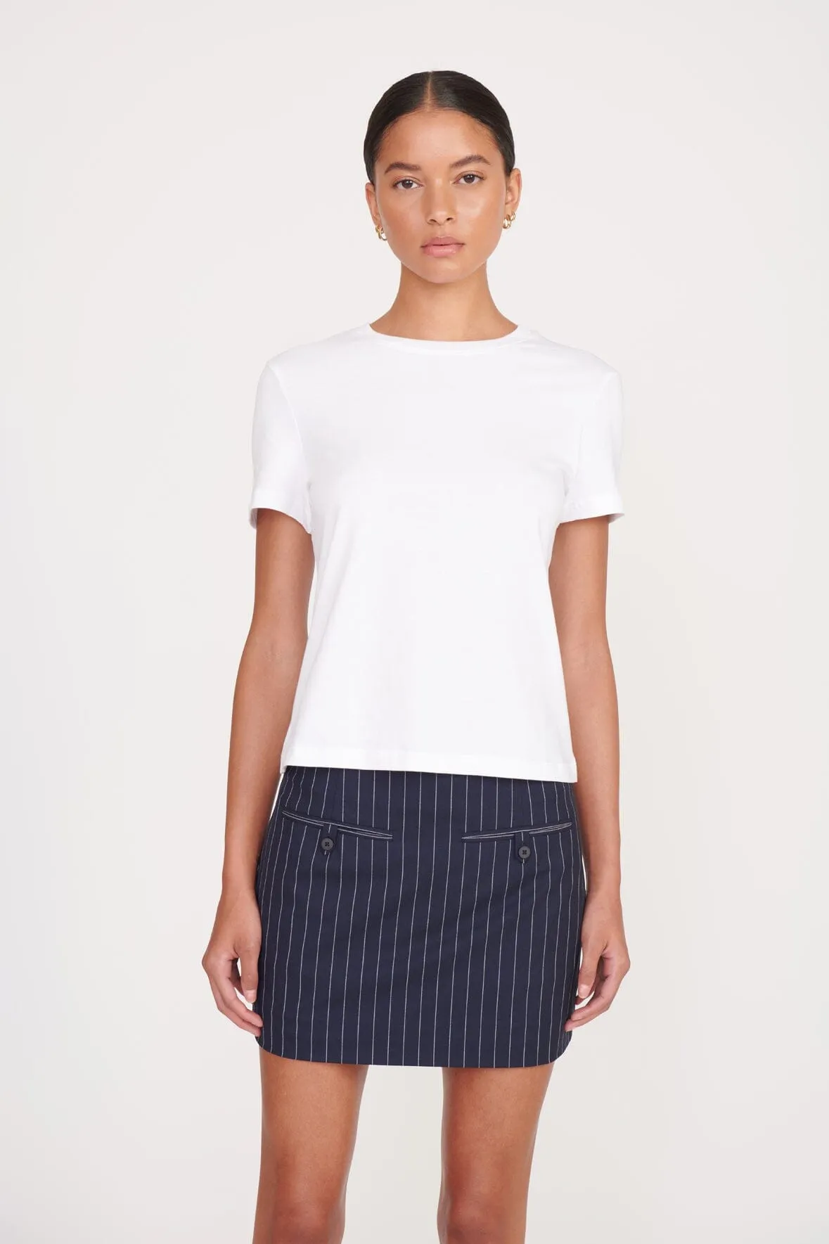 ANNETTE SKIRT | NAVY PINSTRIPE