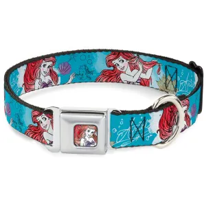 Ariel Face4 Full Color Pink Blue Seatbelt Buckle Collar - ARIEL Sketch Poses Blues/Lavender