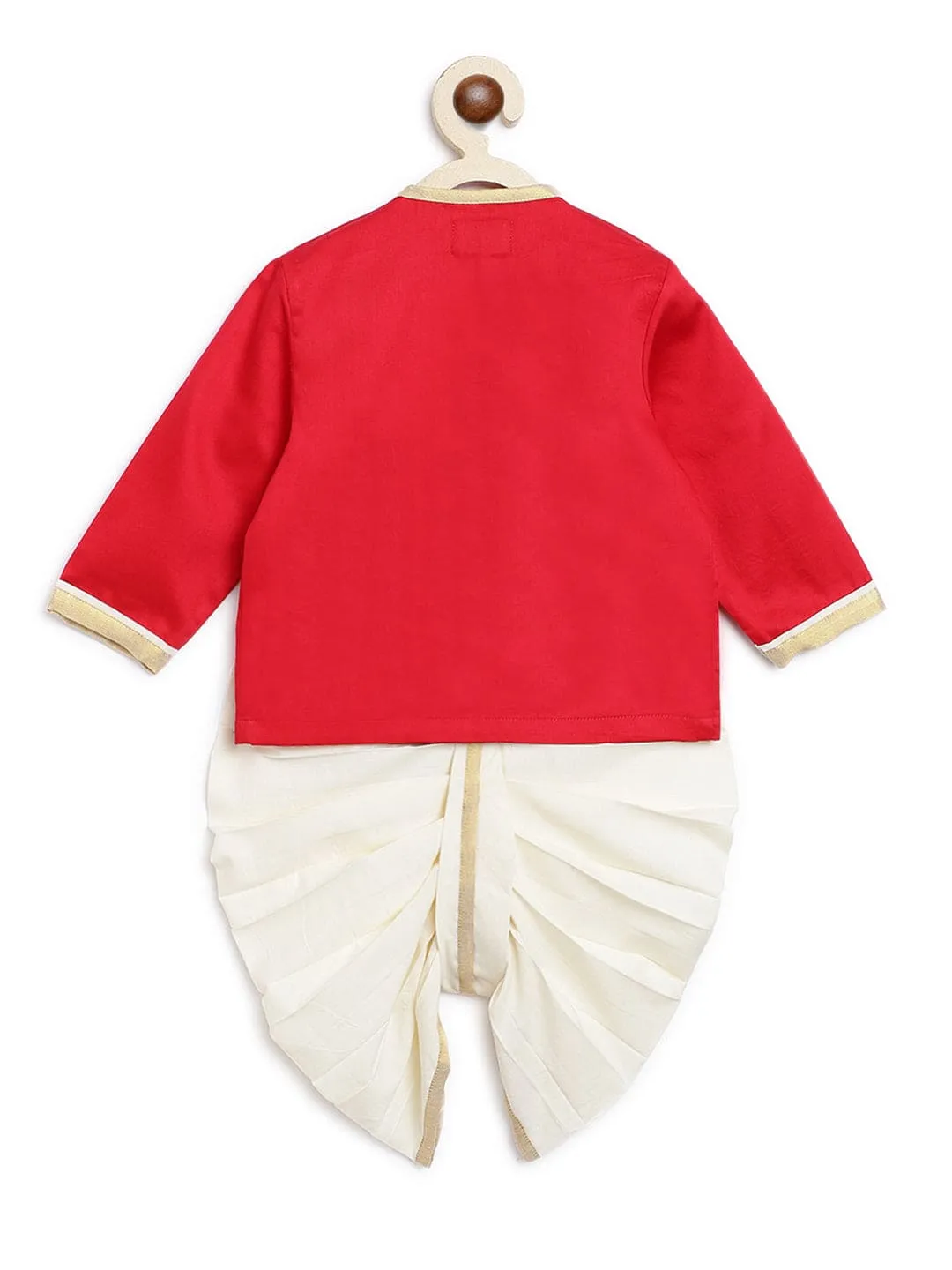 Baby Boy Hanuman Dhoti Kurta Set-Red