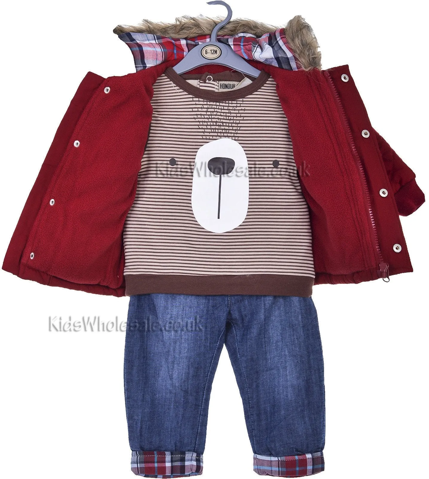 Baby Boys 3pce Jacket, Top & Jeans Set (6-24 Months)(j10213A)