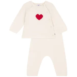 Baby Girl Knit Set Sweater Heart Detail and Pants