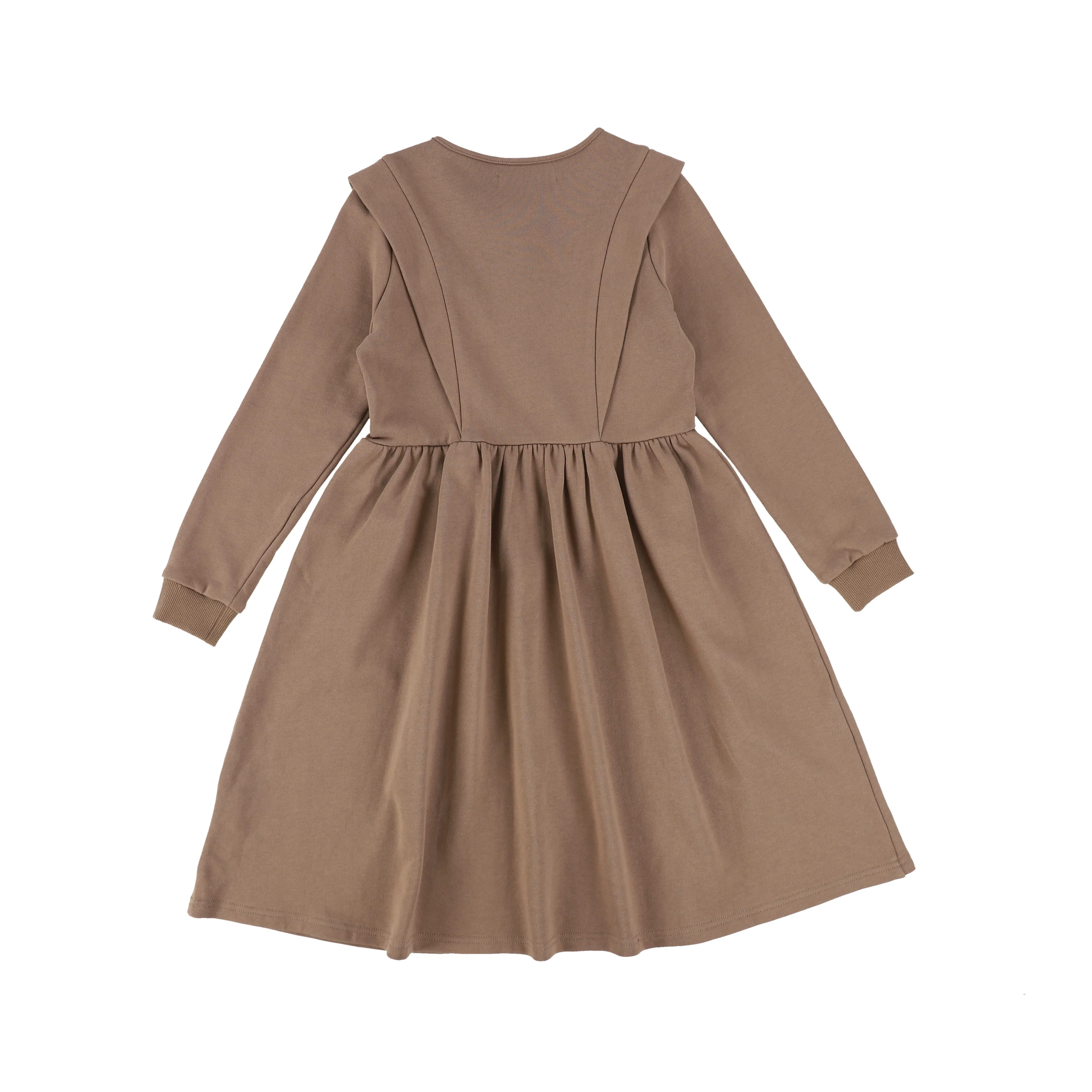 Bamboo Walnut Embroidered Crest Sweater Dress [Final Sale]