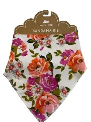 Bandana Bib - 95% viscose bamboo , 5% spandex - One Size - flower