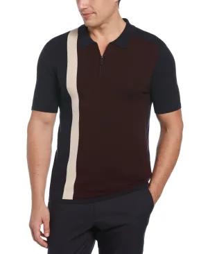 Big & Tall Tech Knit Color Block Zip Polo