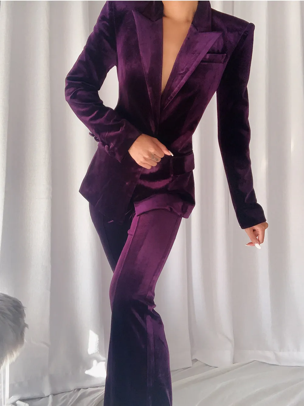 BOUGIE Blazer & Pants Set in Purple