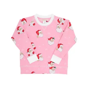 Cassidy Comfy Crewneck - Dear Santa (Hamptons Hot Pink) with Worth Avenue White