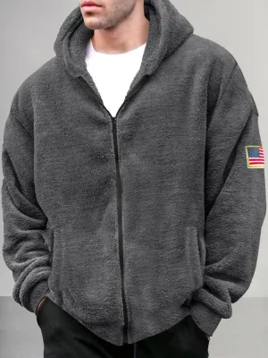 Casual Thick Fleece Hooded Outerwear