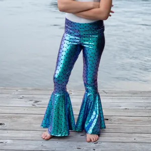 Children's Holographic Mermaid Scales Bell Bottoms