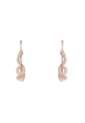 Cleopatra Serpent Snake Hoop Earrings Rose Gold