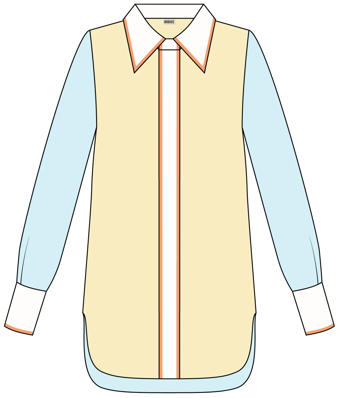 Colour-blocked Cotton Shirt