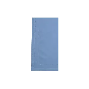 Cotone Linens Cornflower Blue Napkins with Double Stitching - Set of 4 Blue