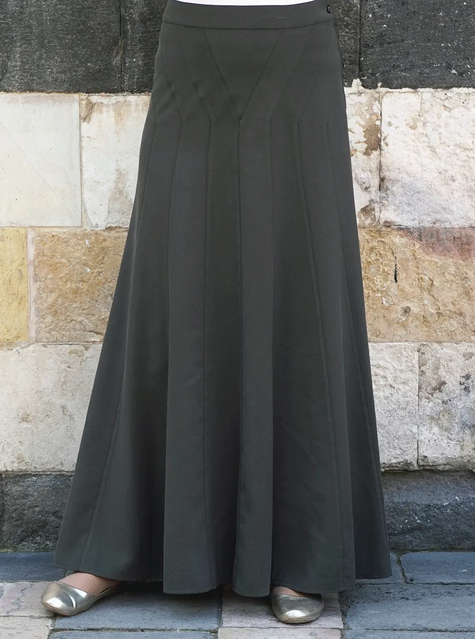 Dobby Rayon Paneled Skirt