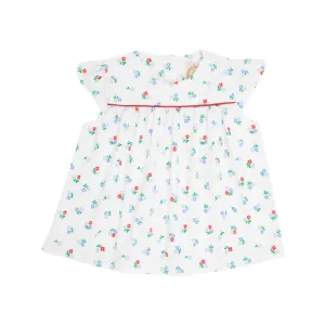 Dowell Day Top - Myers Park Mini Floral with Richmond Red