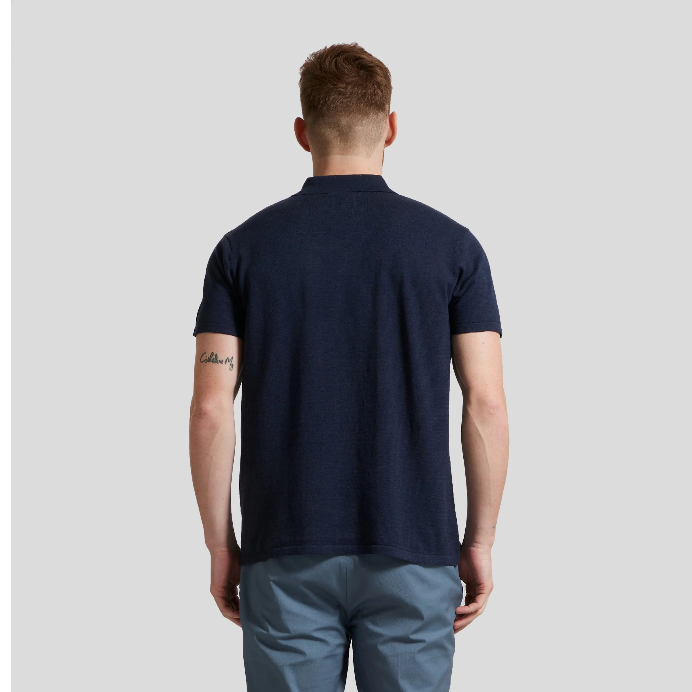 Featherweight Sweater Polo - Navy Blue