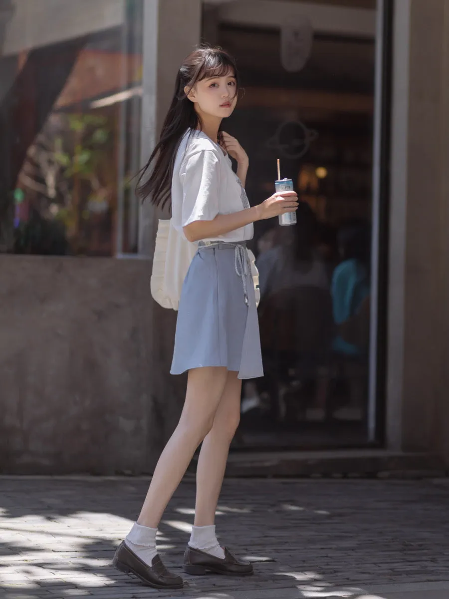 Flowery Tee & Skirt