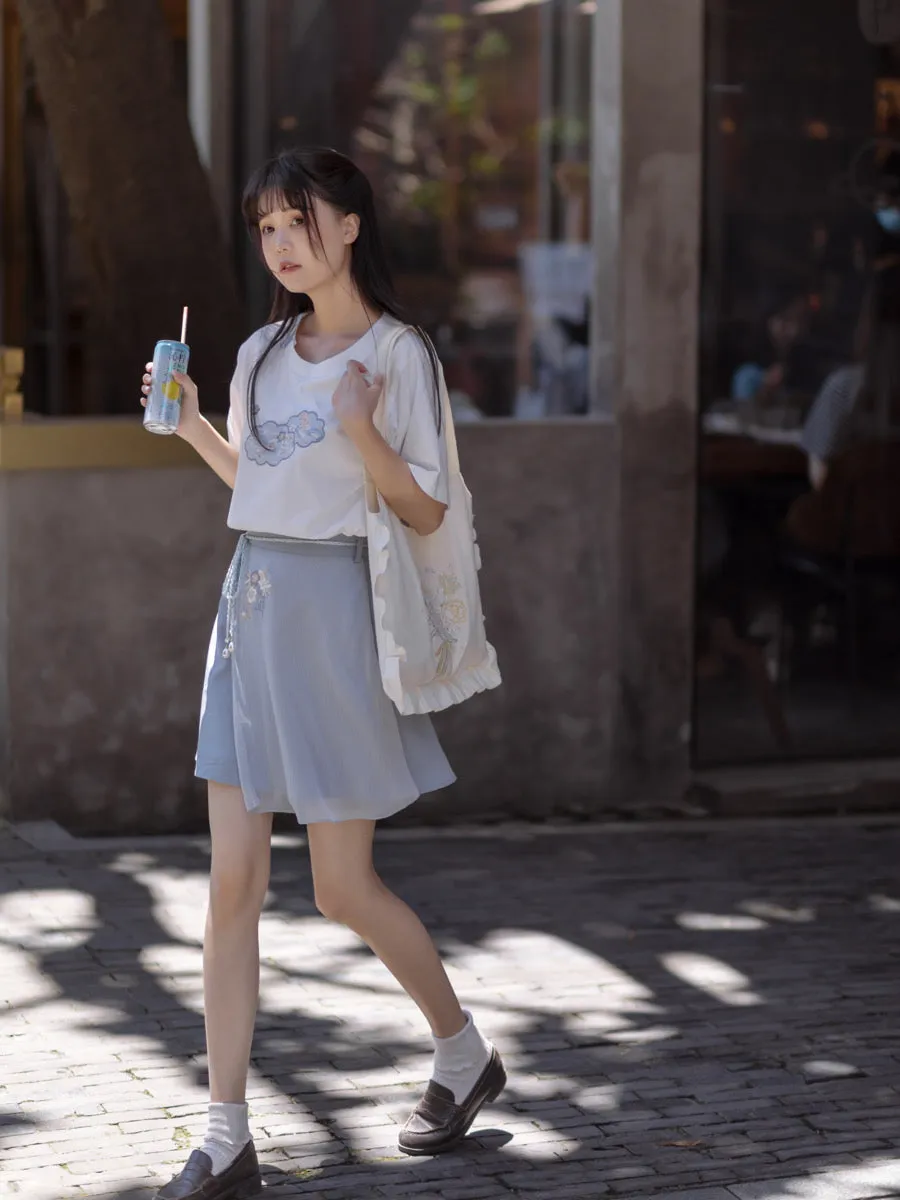 Flowery Tee & Skirt