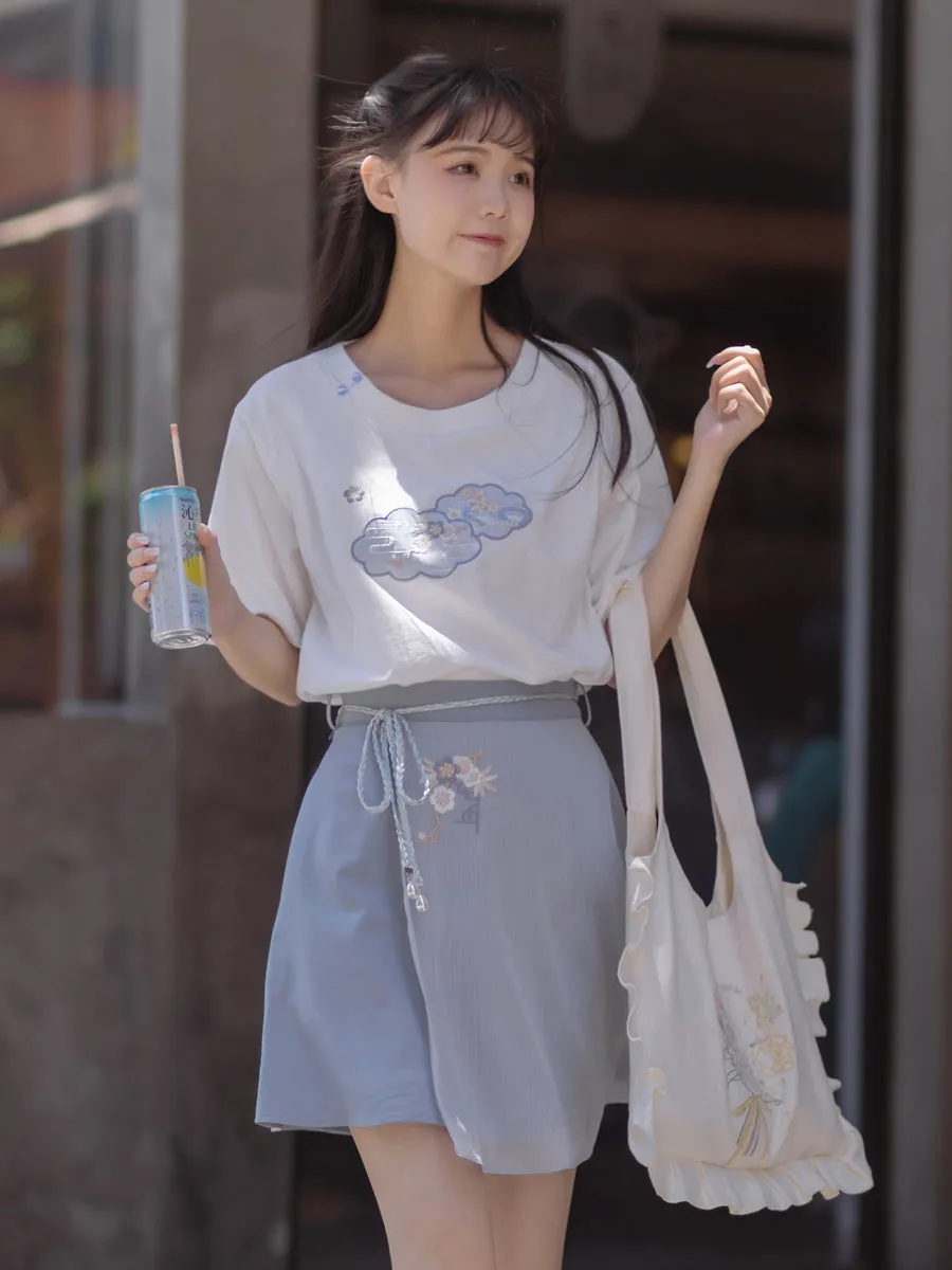 Flowery Tee & Skirt