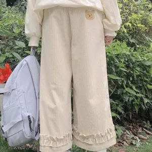 Harajuku High-waist Corduroy Pants