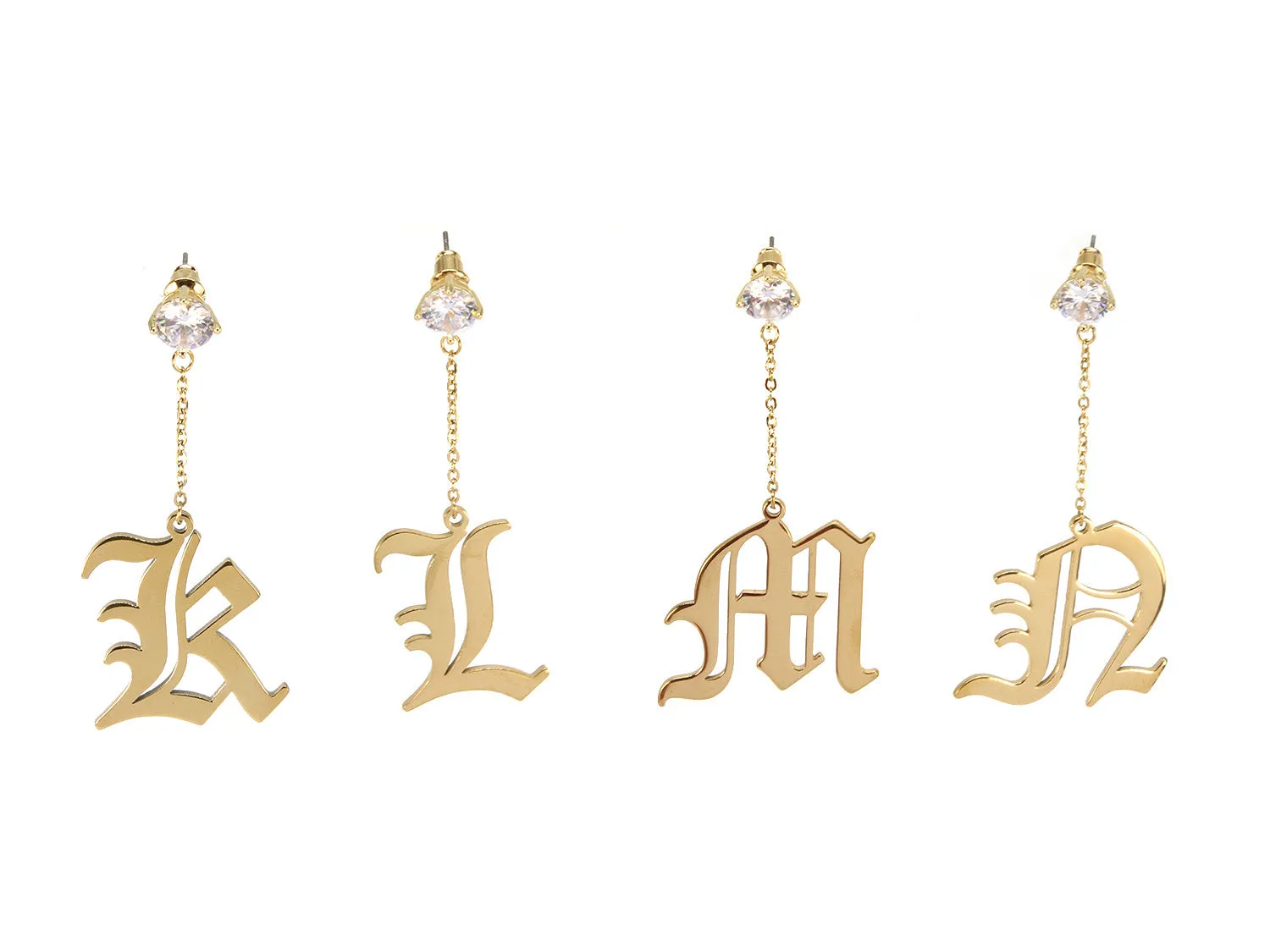 Initial Drop Earrings