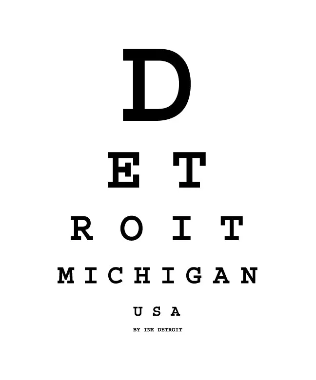 Ink Detroit Eye Chart T-Shirt - White