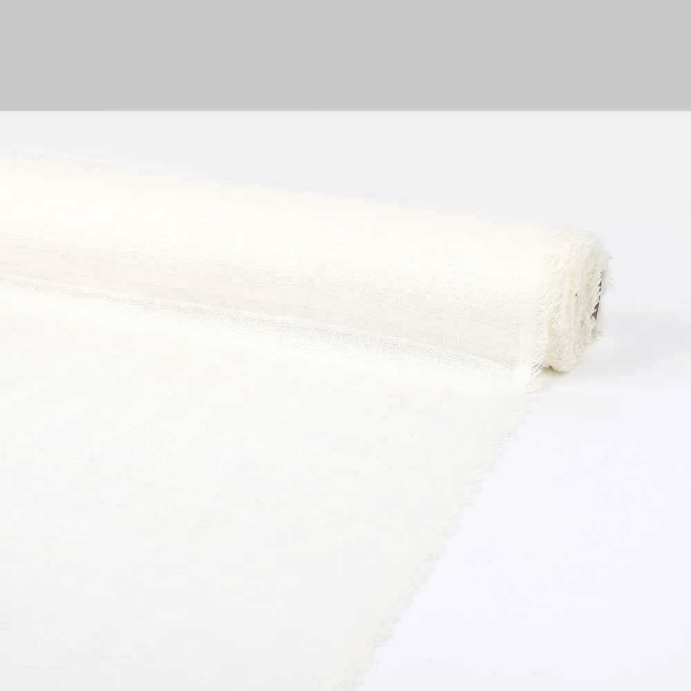 Jacquard Cotton Gauze - Ivory (remnant)