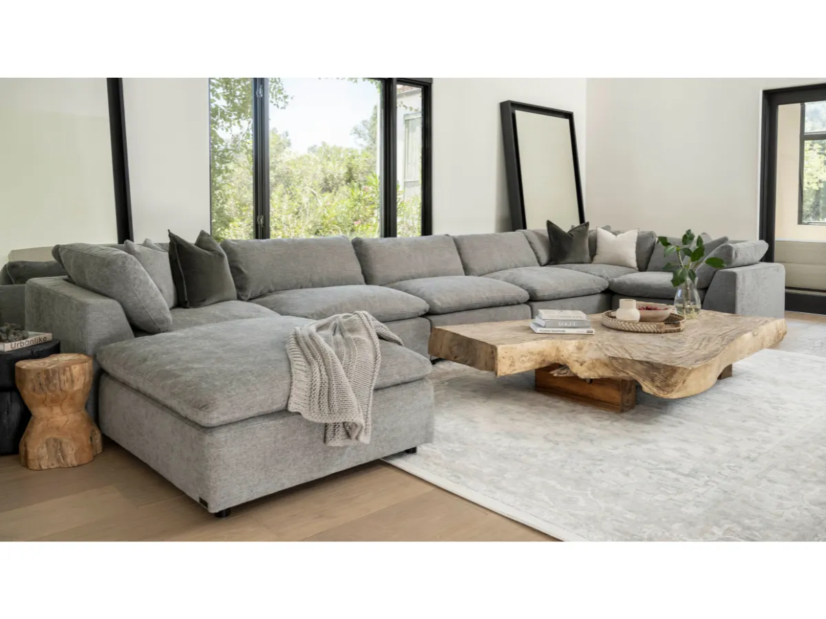 JoJo Fletcher Luxe Feather and Down 7-pc L-Shaped Sectional Set