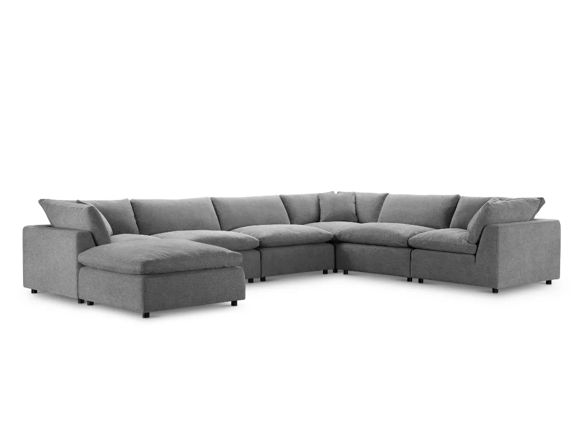 JoJo Fletcher Luxe Feather and Down 7-pc L-Shaped Sectional Set