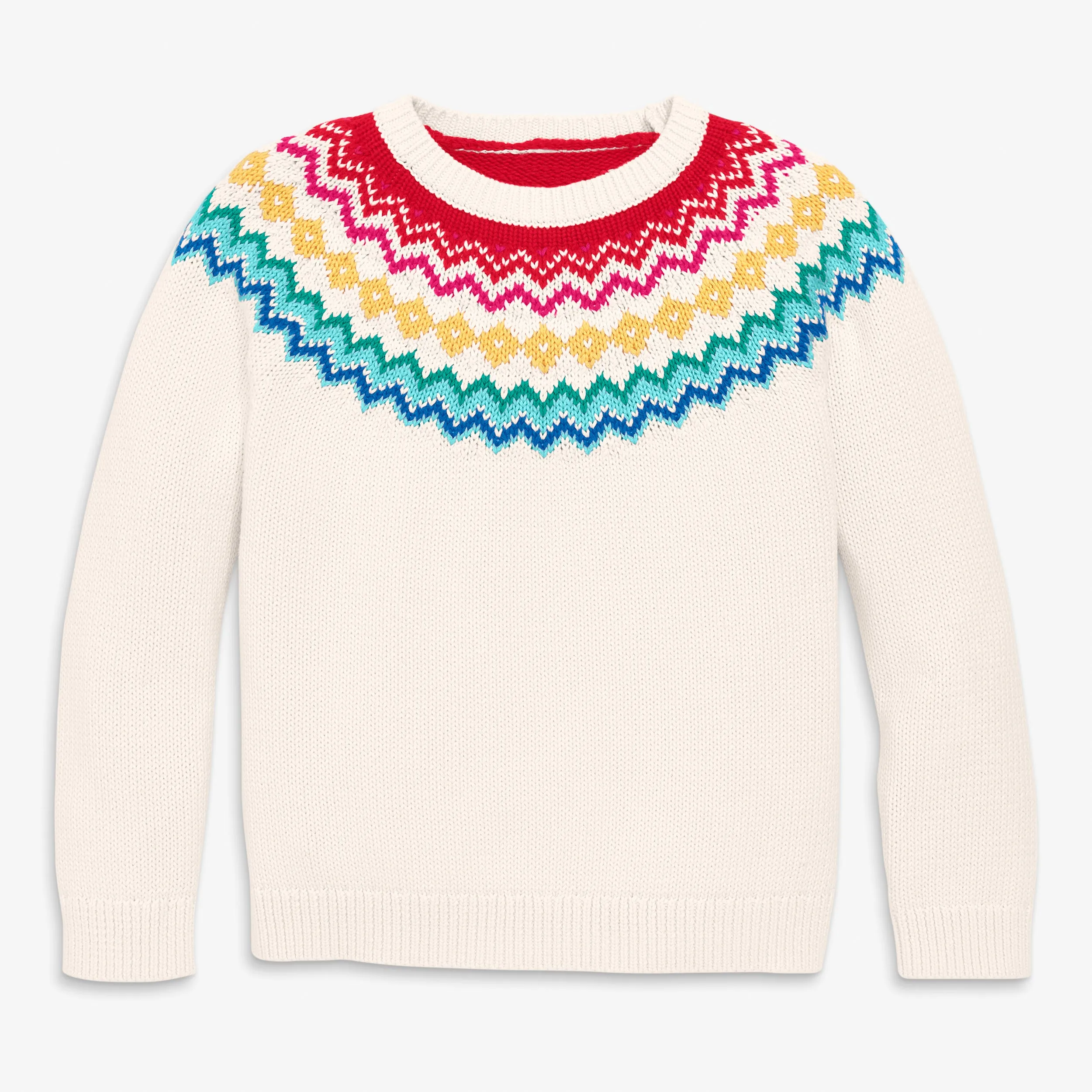 Kids rainbow fair isle sweater