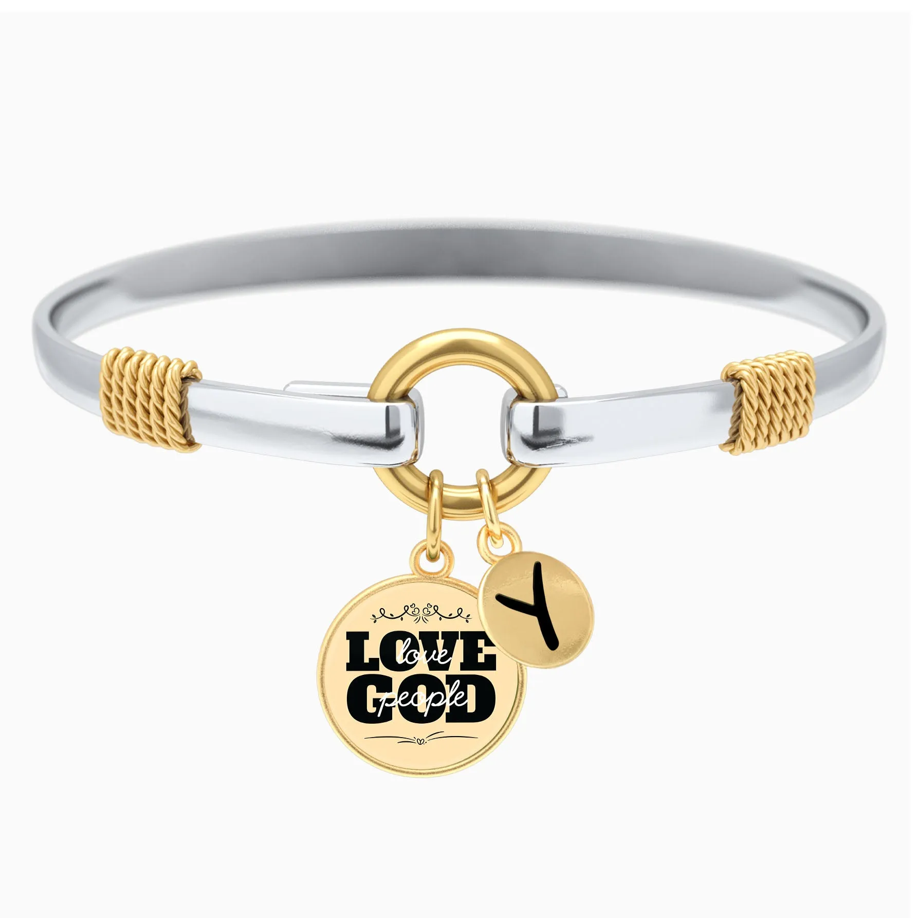 Love God Love People - Two-Tone Bracelet