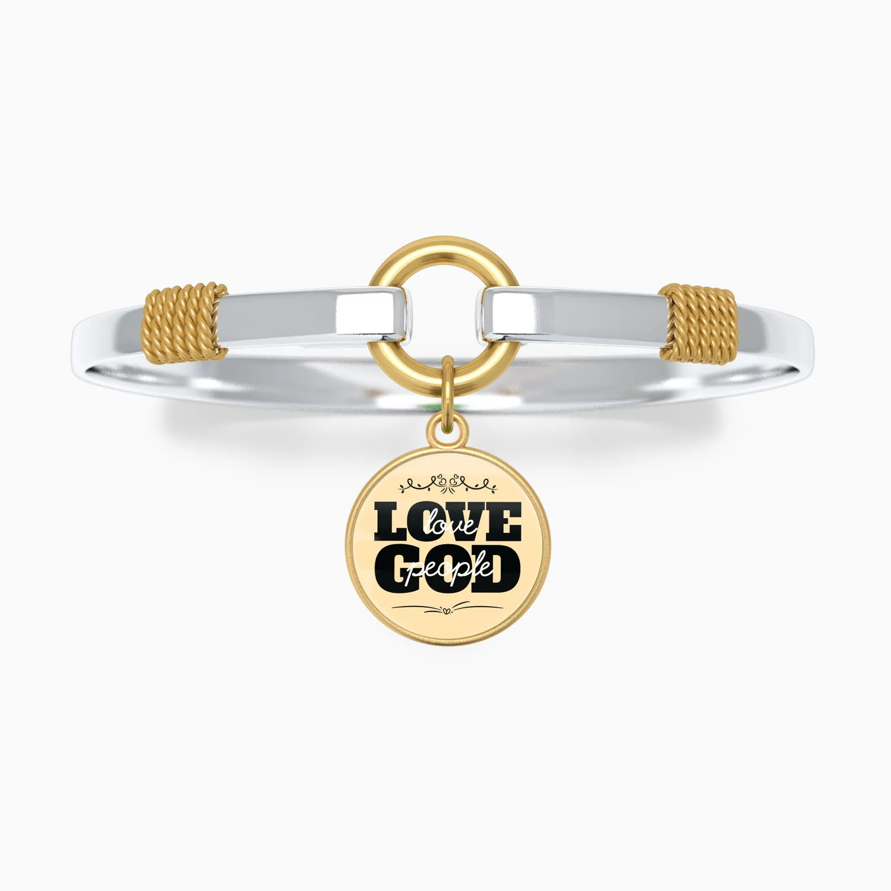 Love God Love People - Two-Tone Bracelet