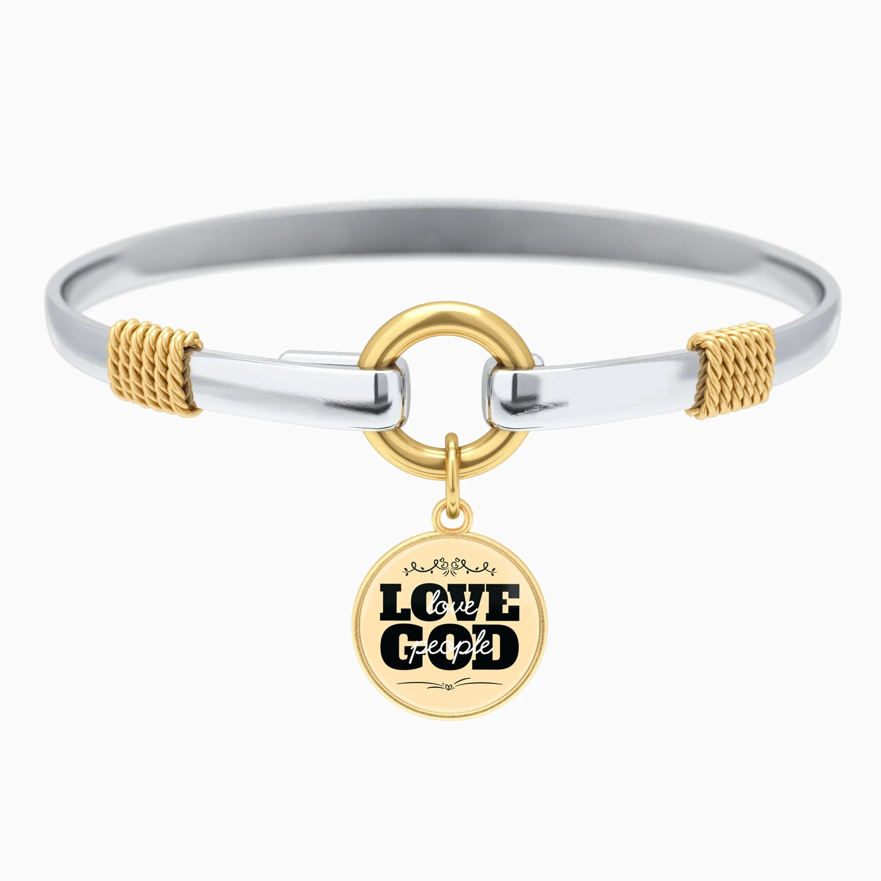 Love God Love People - Two-Tone Bracelet