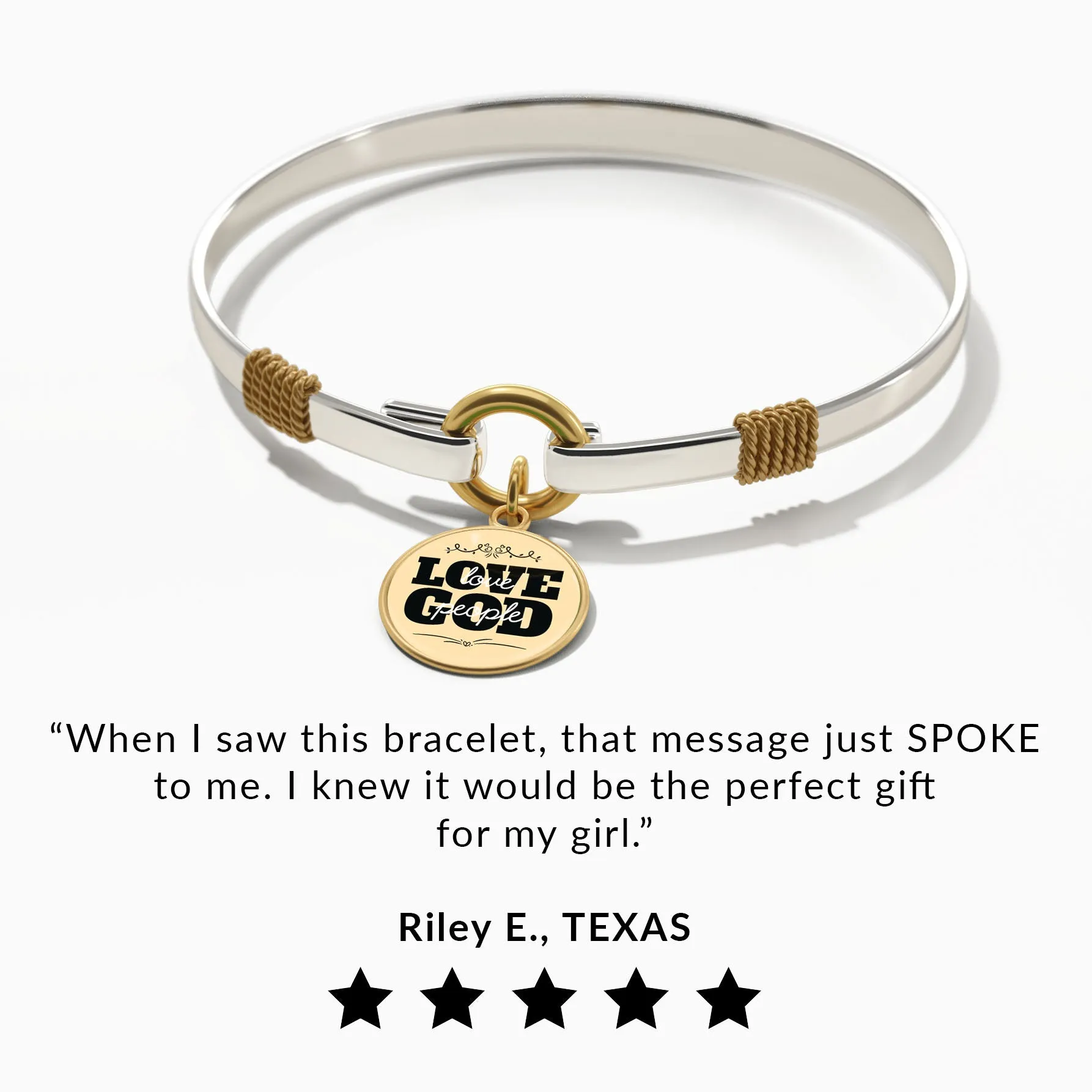 Love God Love People - Two-Tone Bracelet