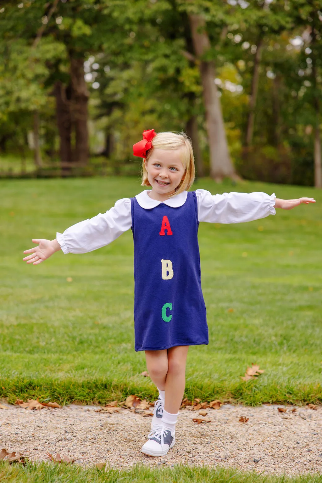 Maude's Peter Pan Collar Shirt & Onesie (Long Sleeve Pima) - Worth Avenue White