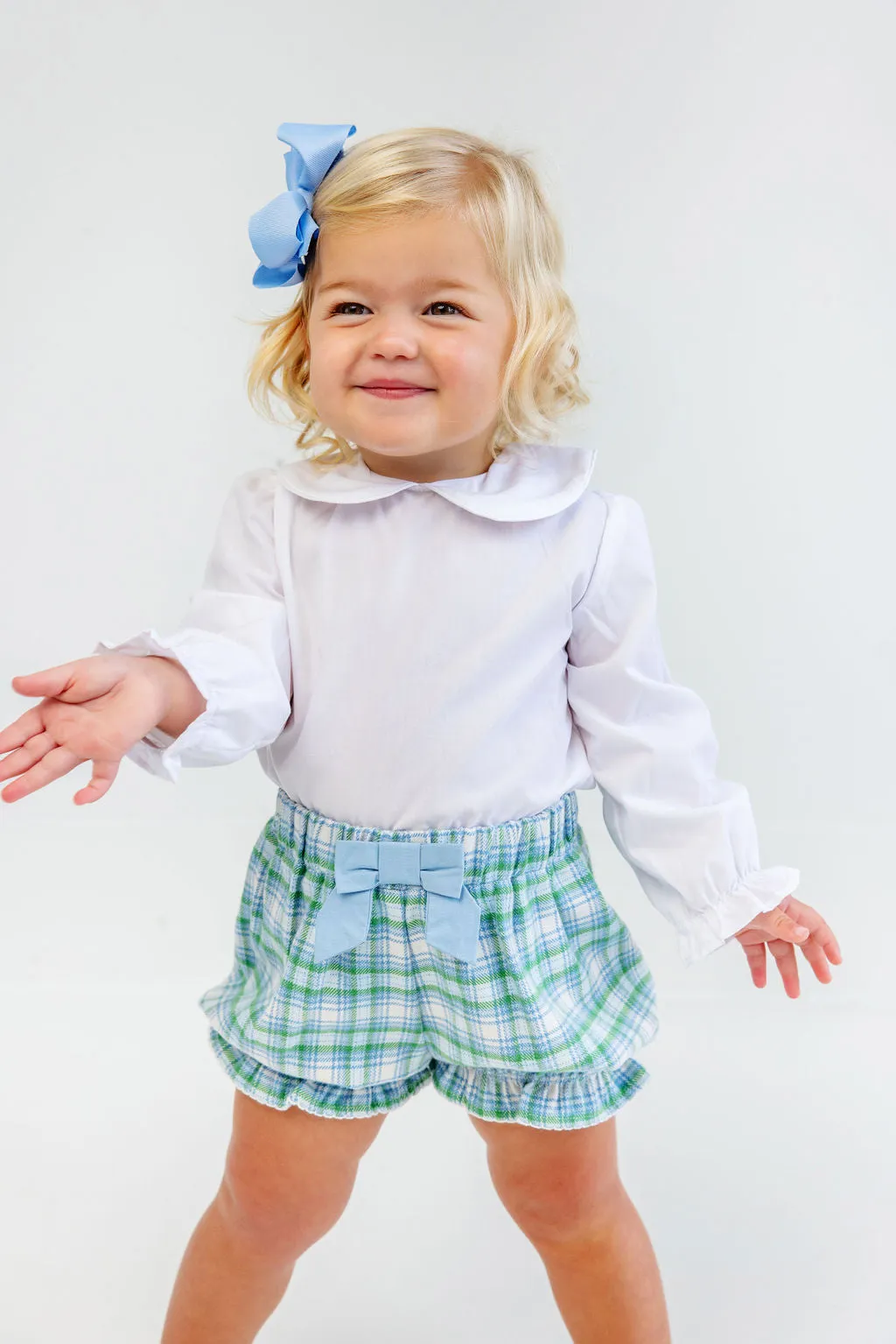 Maude's Peter Pan Collar Shirt & Onesie (Long Sleeve Pima) - Worth Avenue White