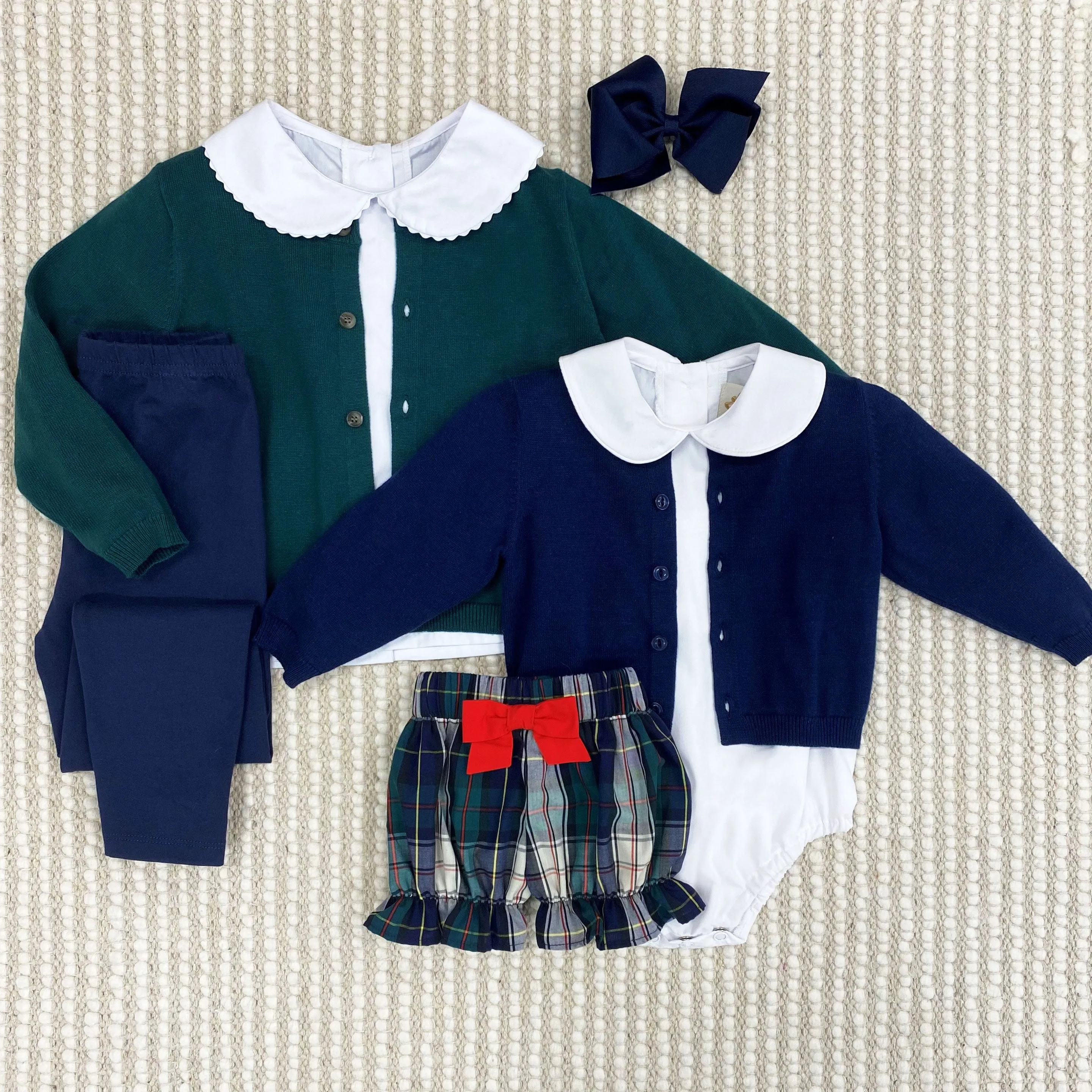 Maude's Peter Pan Collar Shirt & Onesie (Long Sleeve Woven) - Worth Avenue White with Ric Rac