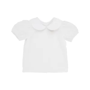 Maude's Peter Pan Collar Shirt & Onesie (Short Sleeve Woven) - Worth Avenue White