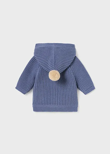 MAY Blue Knit Sweater Toggle Coat