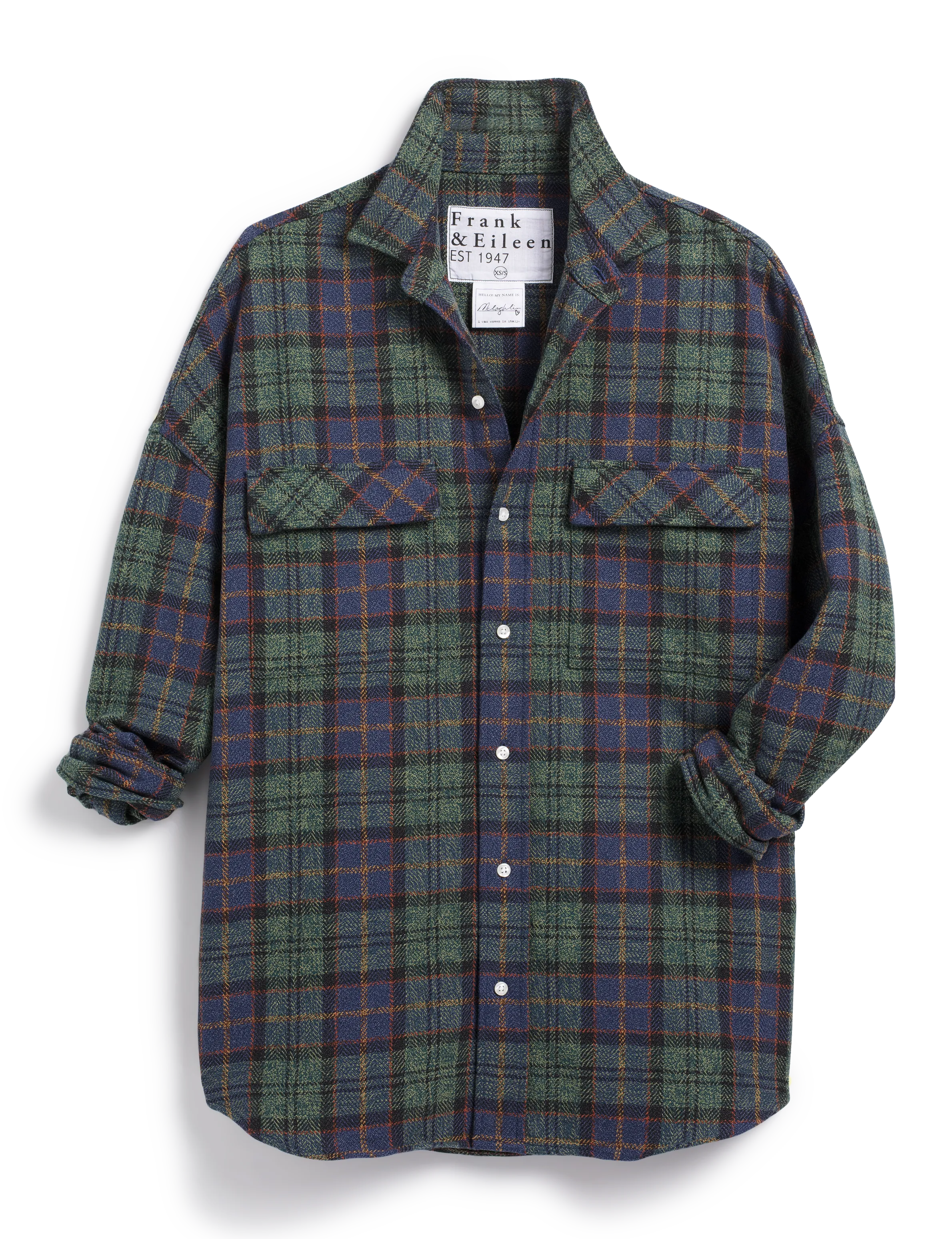 MCLOGHLIN Green and Blue Plaid, Textured Flannel