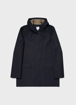 Men's Cotton Bonded Hooded Mac in Navy