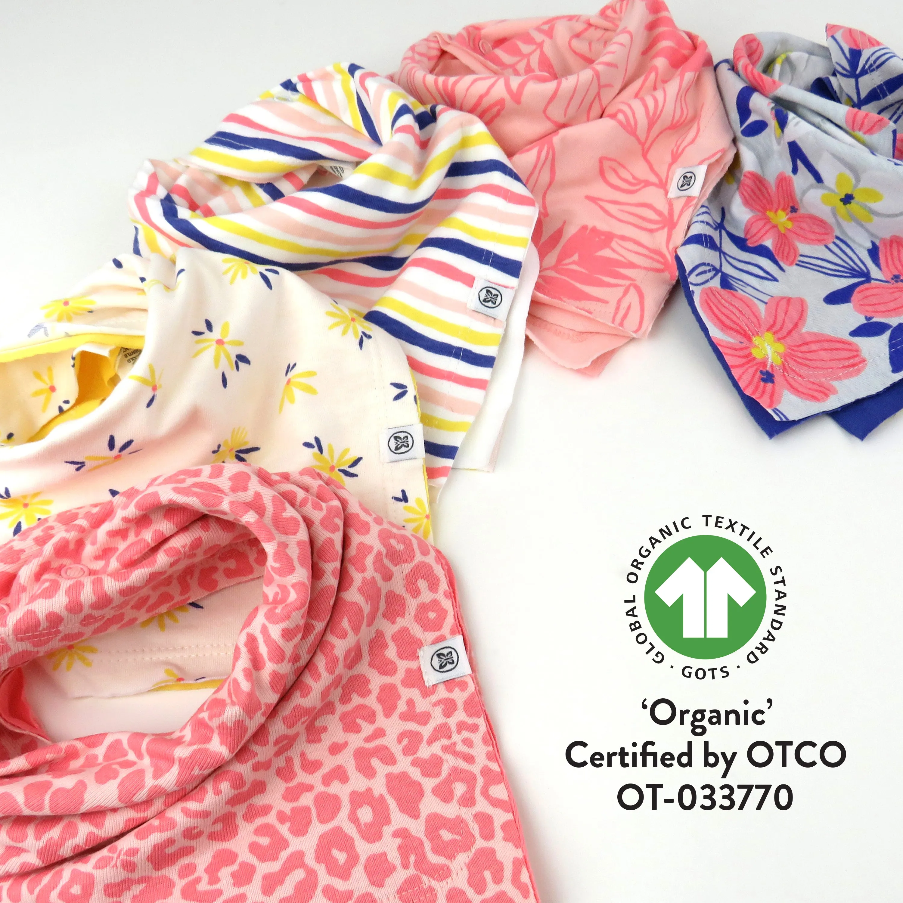 Multipack Organic Cotton Reversible Bandana Bibs