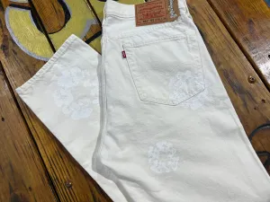 NEW Denim Tears x Levis Wreath Jeans - White Monotone