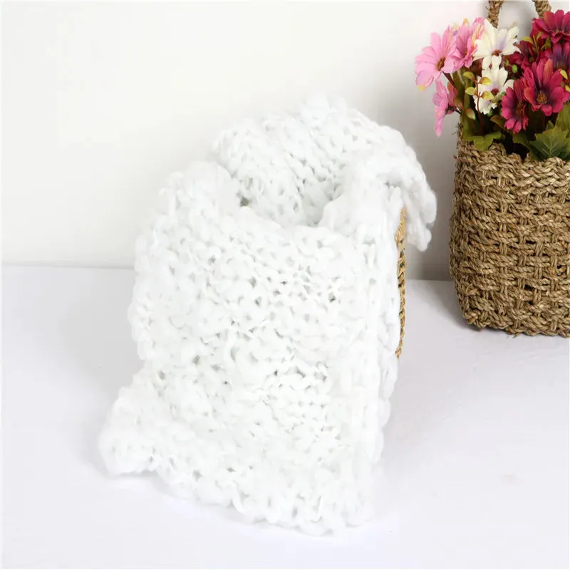 Newborn And Reborn Photography Props Wool Blanket Baby Accessories For Knitted Wrap Shooting Outfit Session